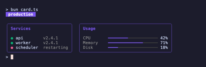 A terminal showing a 