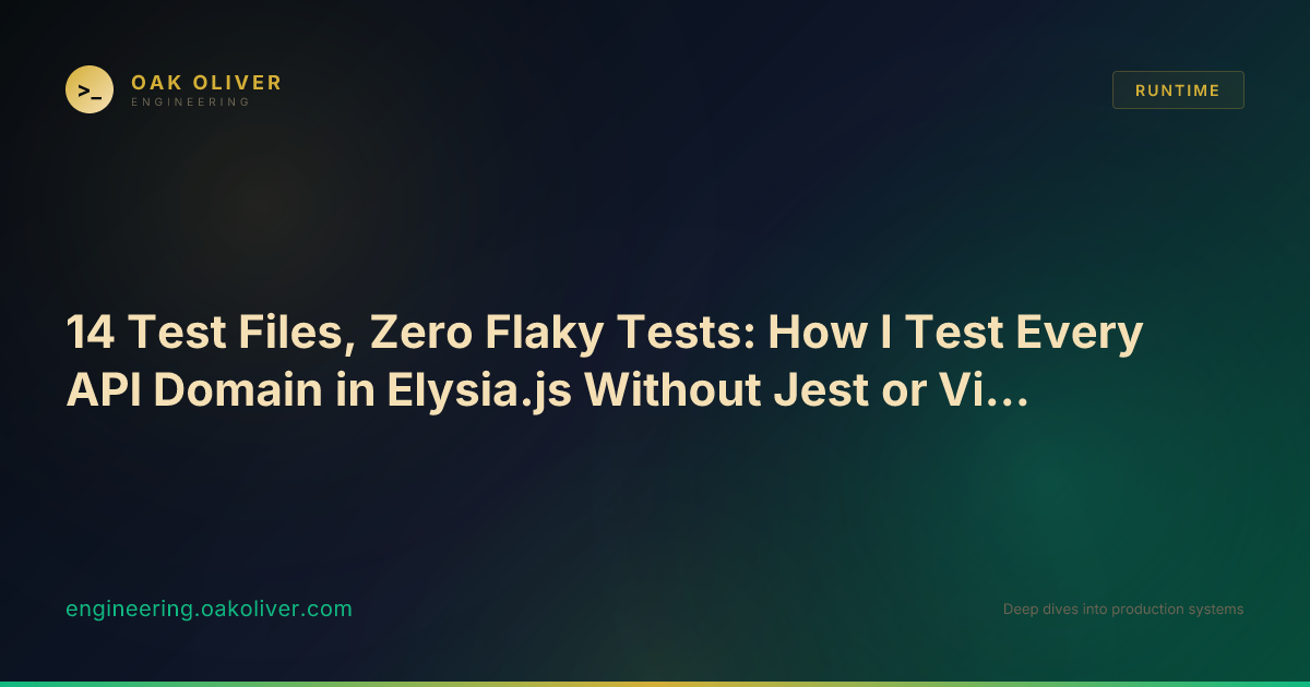 14 Test Files, Zero Flaky Tests: How I Test Every API Domain in Elysia ...