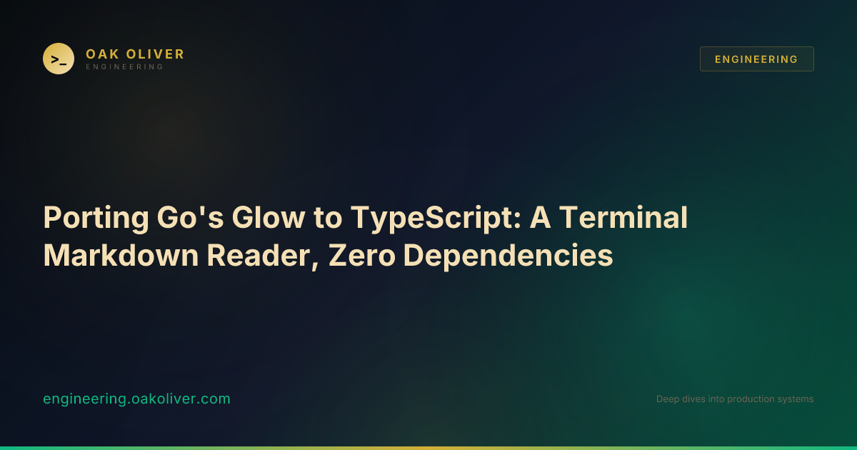 Porting Go's Glow to TypeScript: A Terminal Markdown Reader, Zero ...